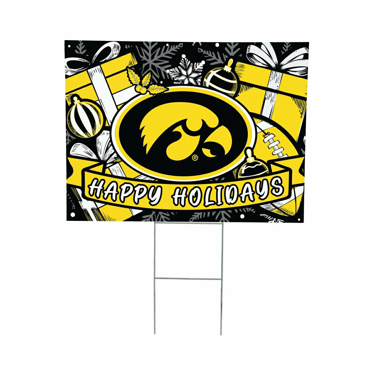 University of Iowa Yard Sign, Holiday