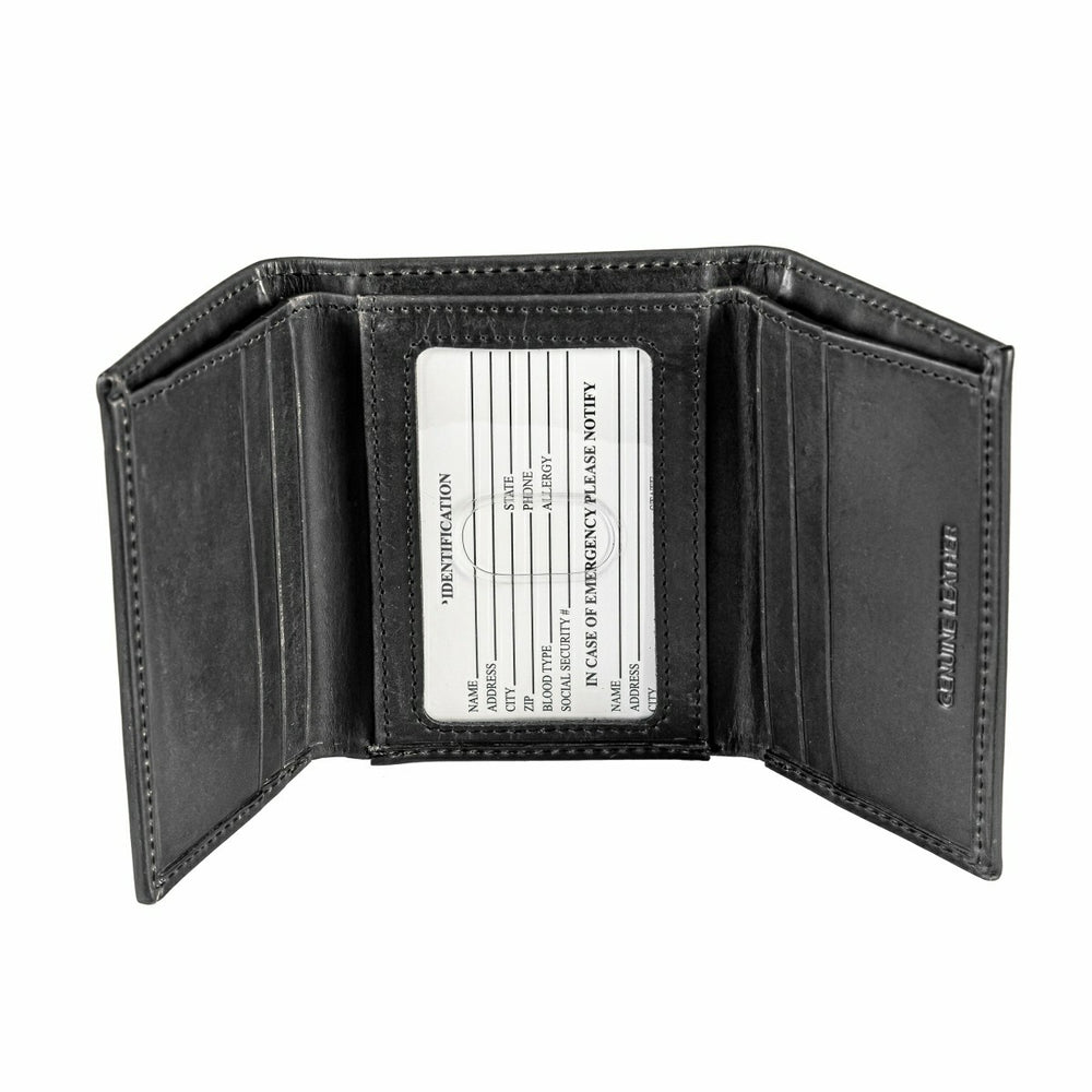 University of Iowa Black Tri-Fold Embroidered Wallet w/ RFID Blocking