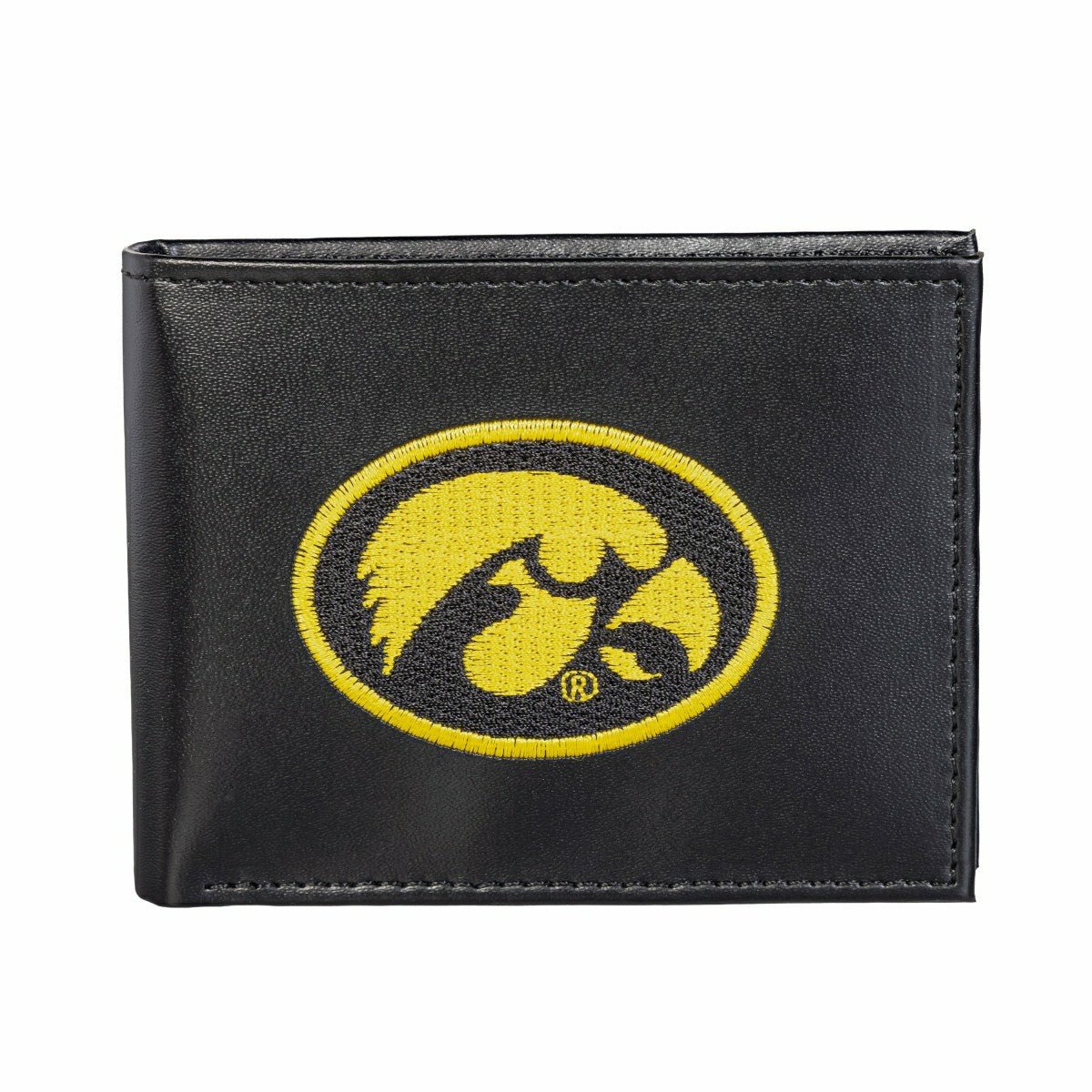 University of Iowa Black Bi-Fold Embroidered Wallet w/ RFID Blocking