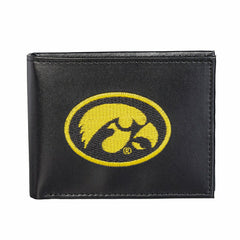 University of Iowa Black Bi-Fold Embroidered Wallet w/ RFID Blocking