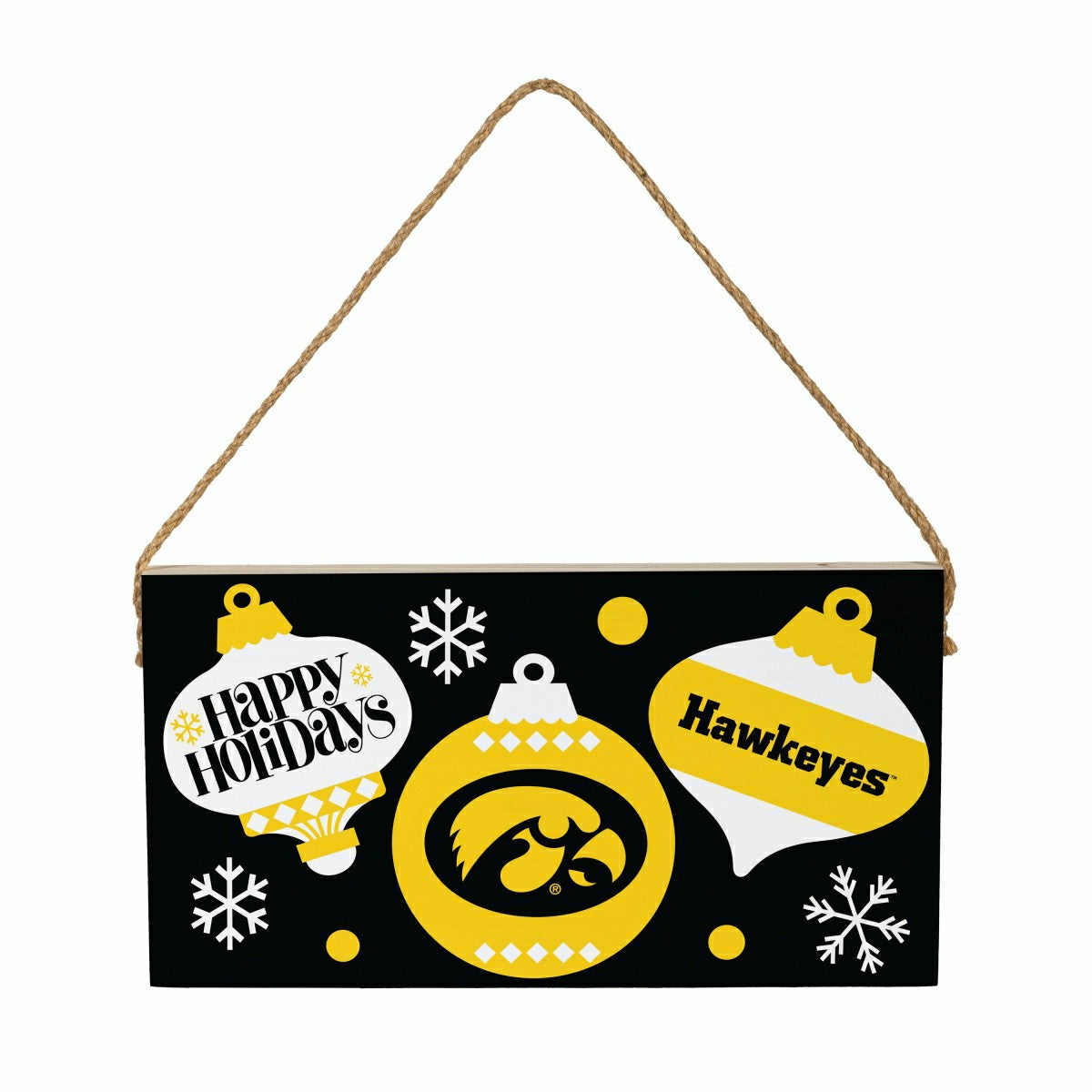 University of Iowa Holiday Wood Wall Sign, 6x11