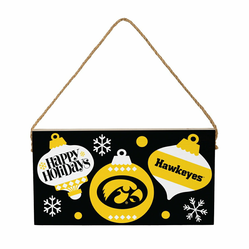 University of Iowa Holiday Wood Wall Sign, 6x11