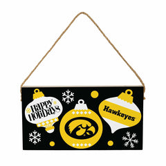University of Iowa Holiday Wood Wall Sign, 6x11