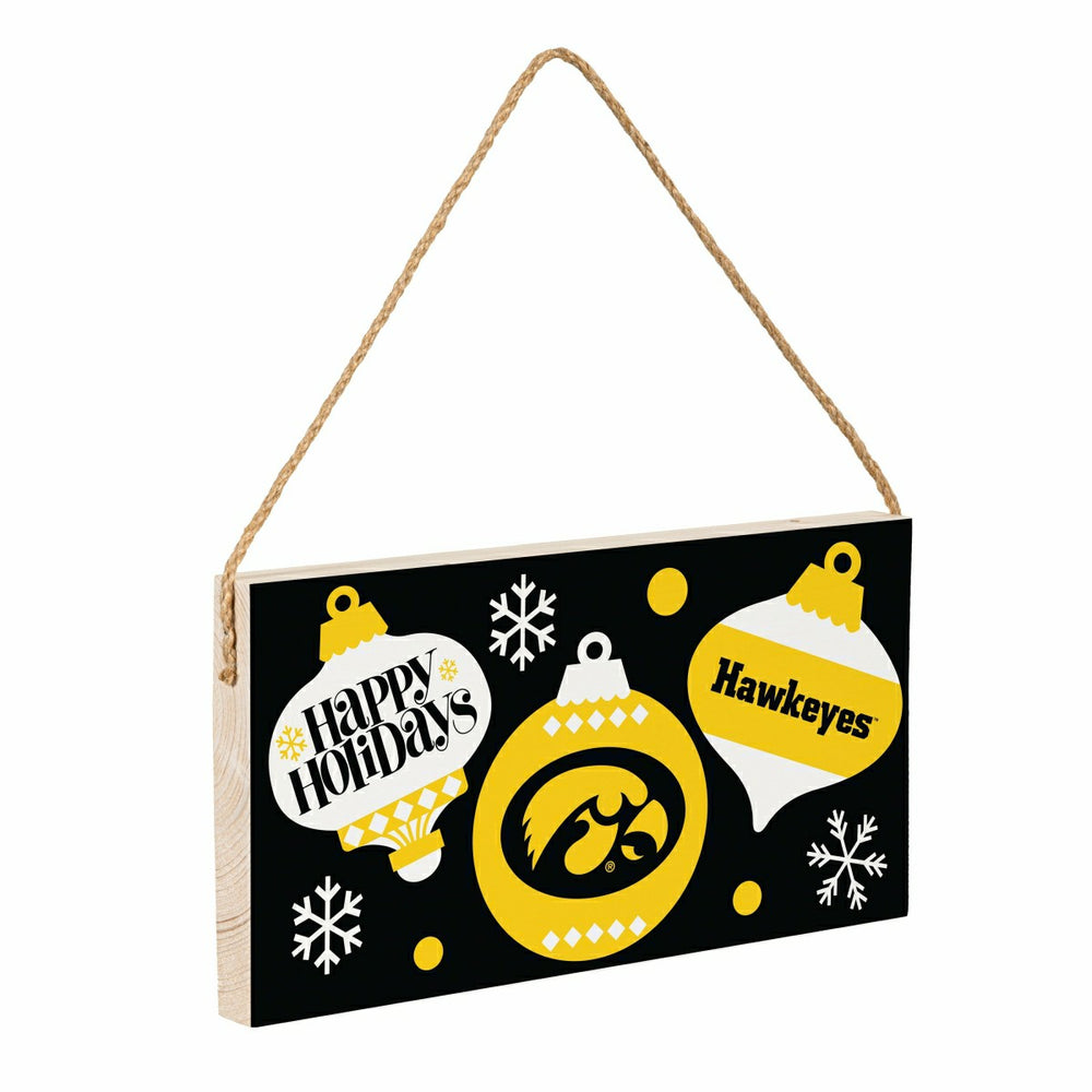 University of Iowa Holiday Wood Wall Sign, 6x11