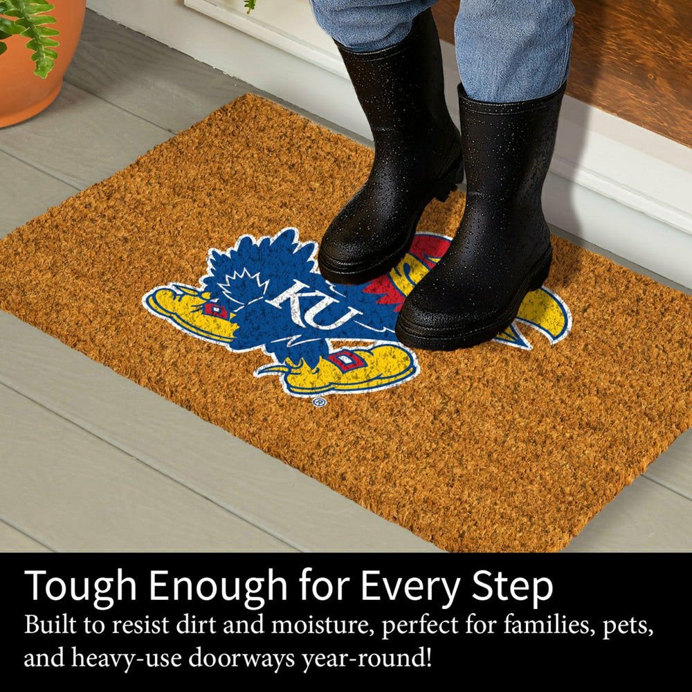 Coir Mat, 16"x28", University of Kansas