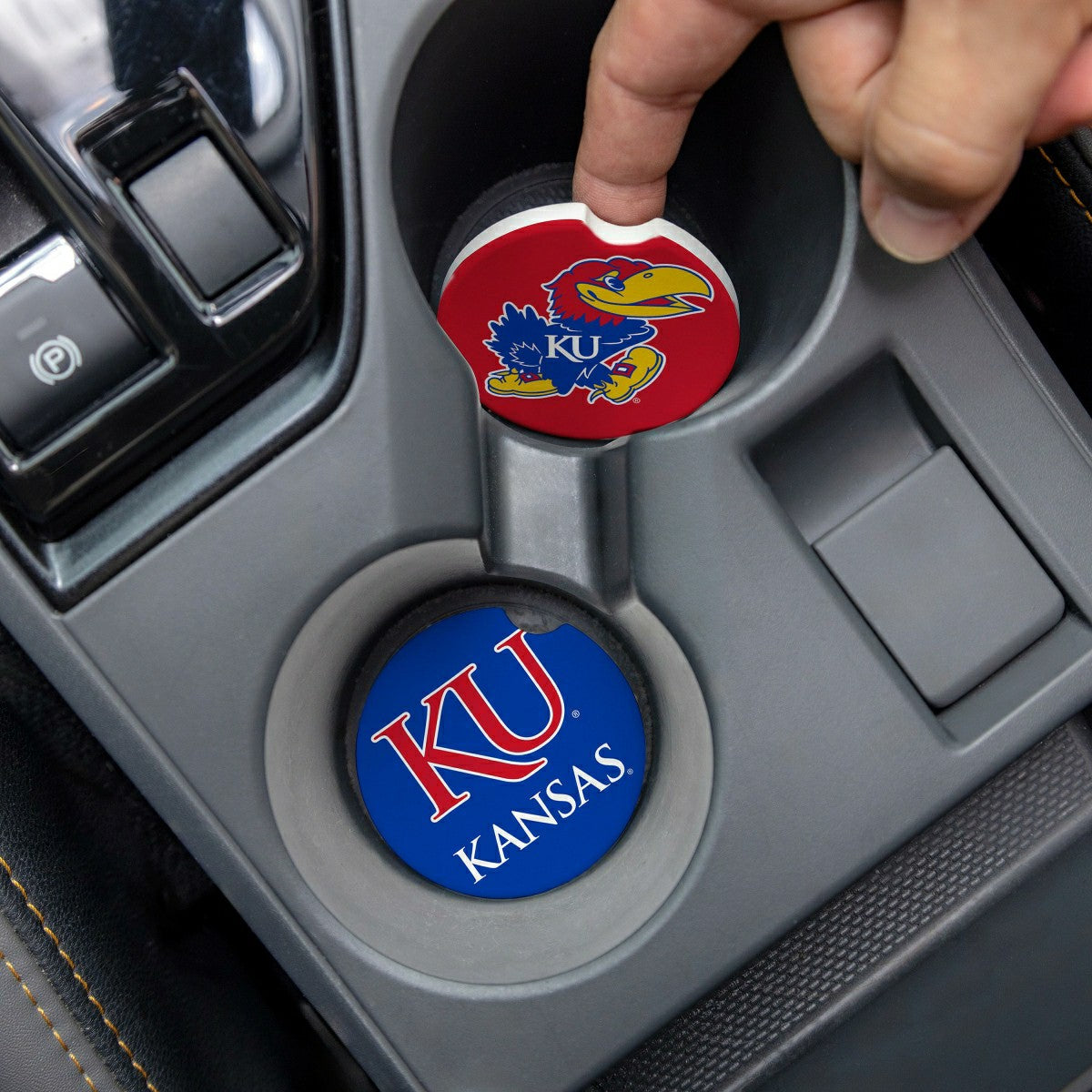University of Kansas Car Coaster Set, 2pc