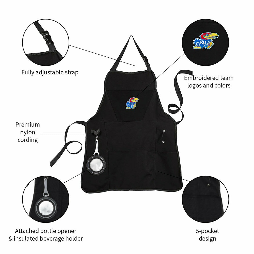 Grill Apron, Black, University of Kansas