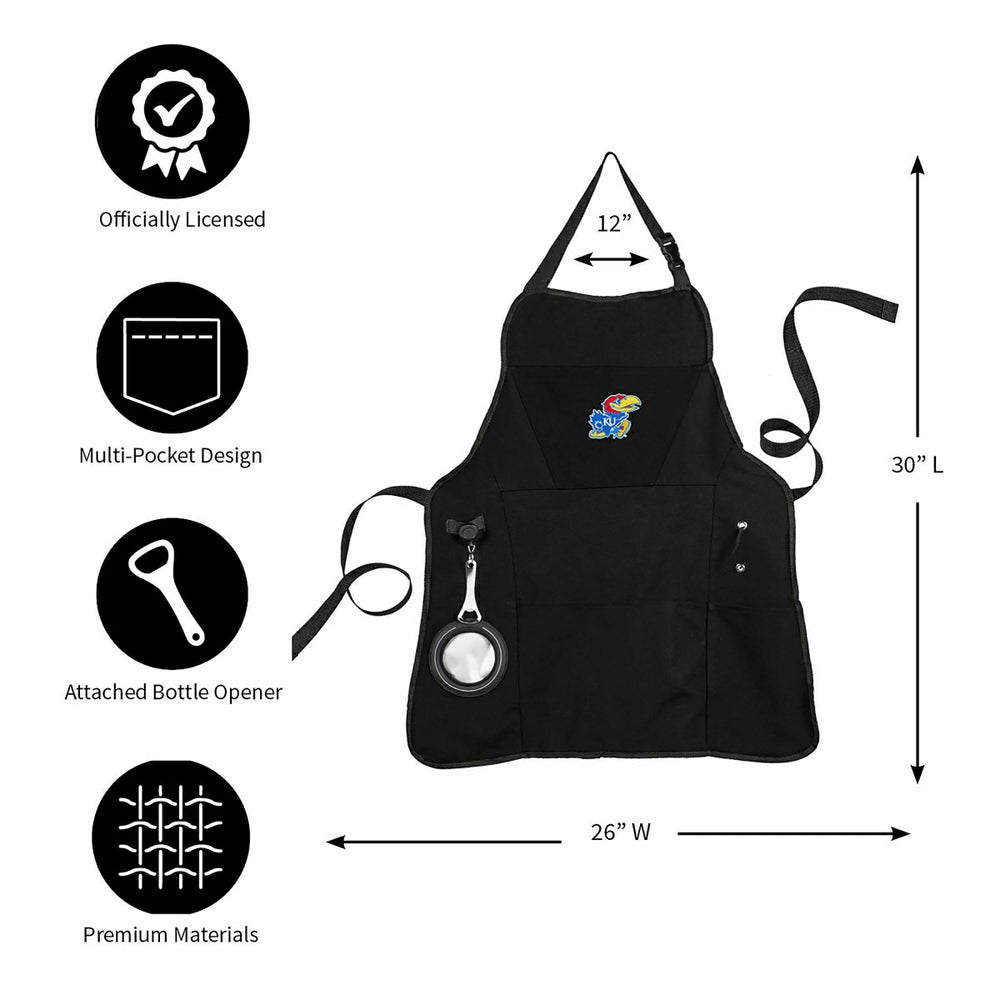 Grill Apron, Black, University of Kansas