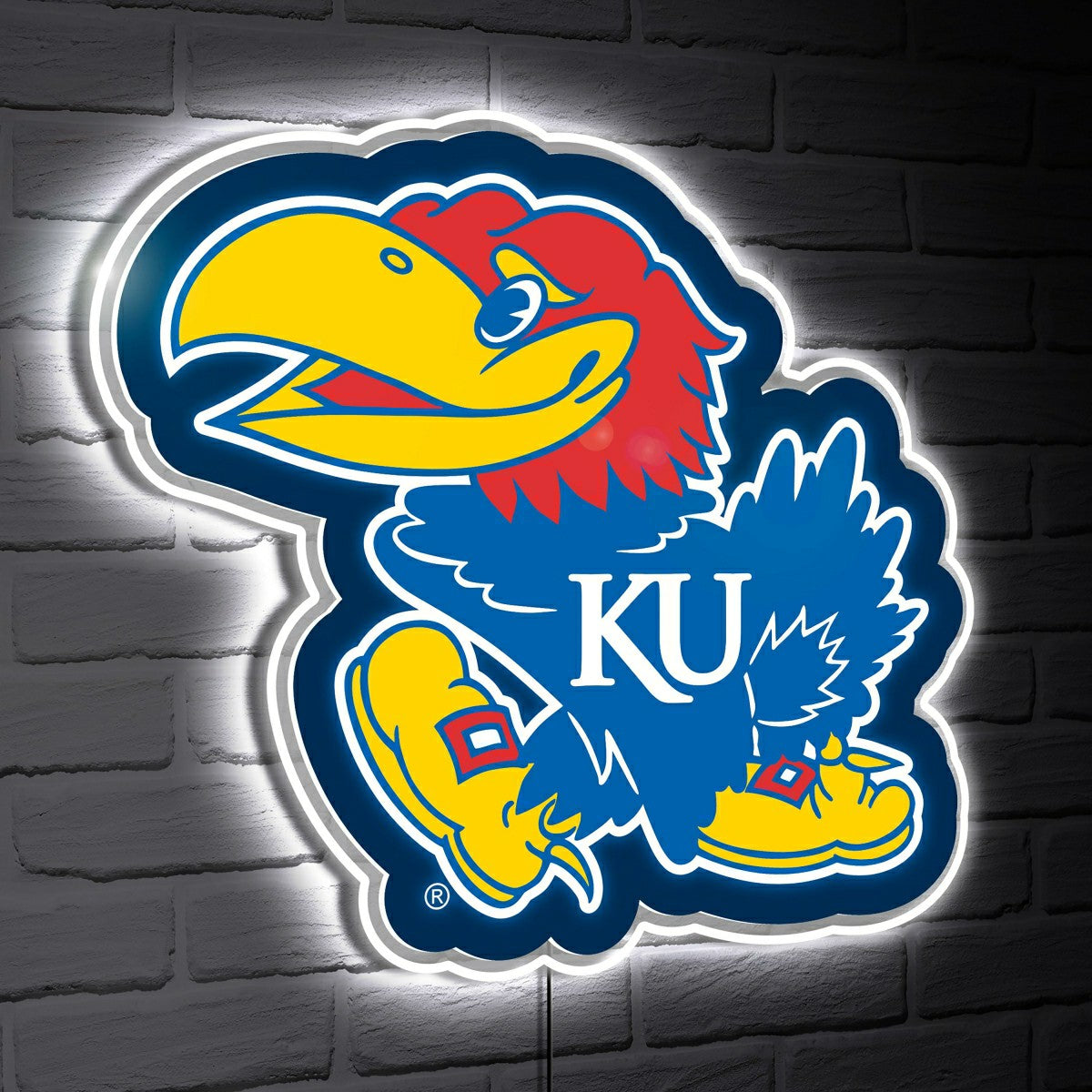 LED Wall Decor, Glazelite, College Mascot, University of Kansas