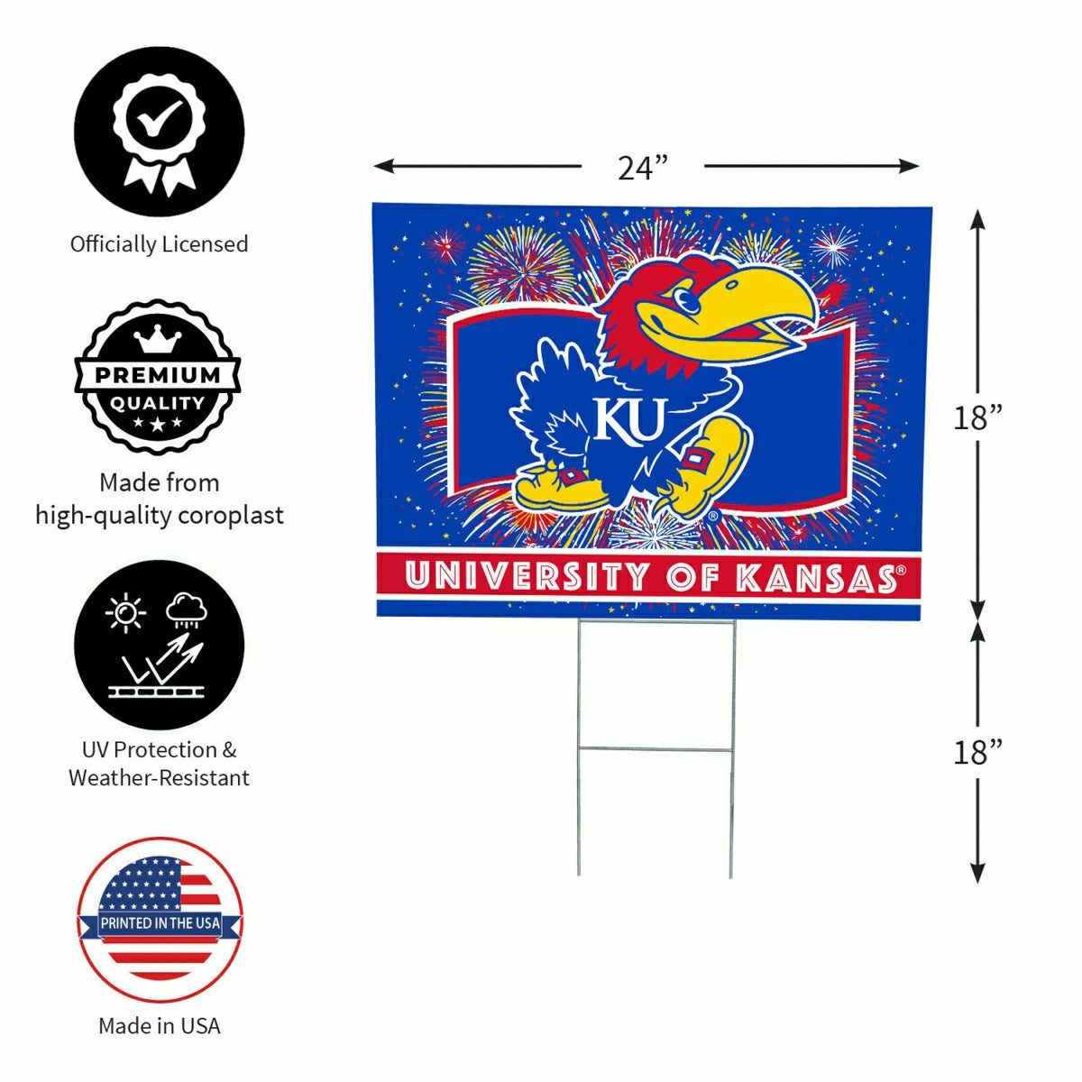 University of Kansas Yard Sign, Patriotic