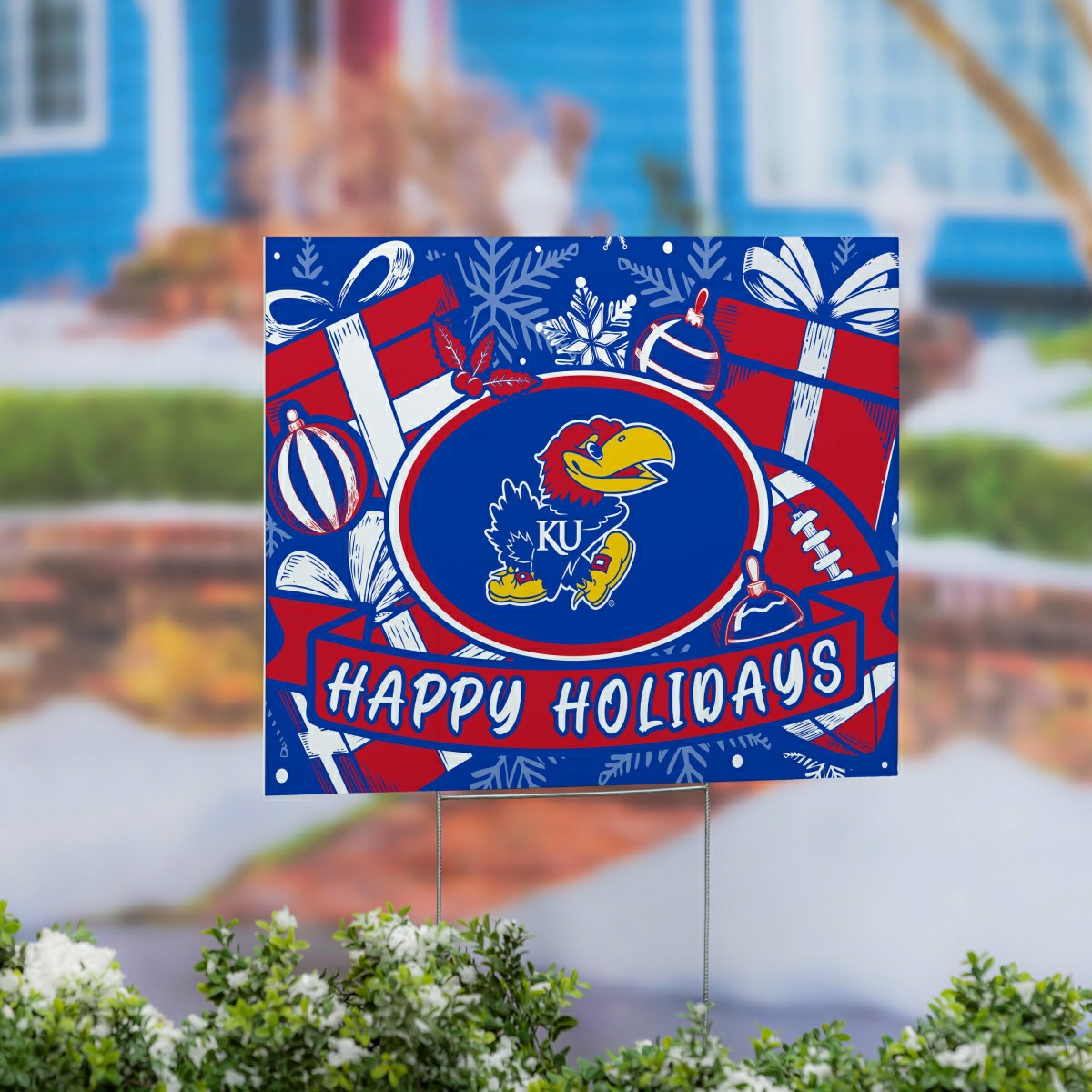 University of Kansas Yard Sign, Holiday