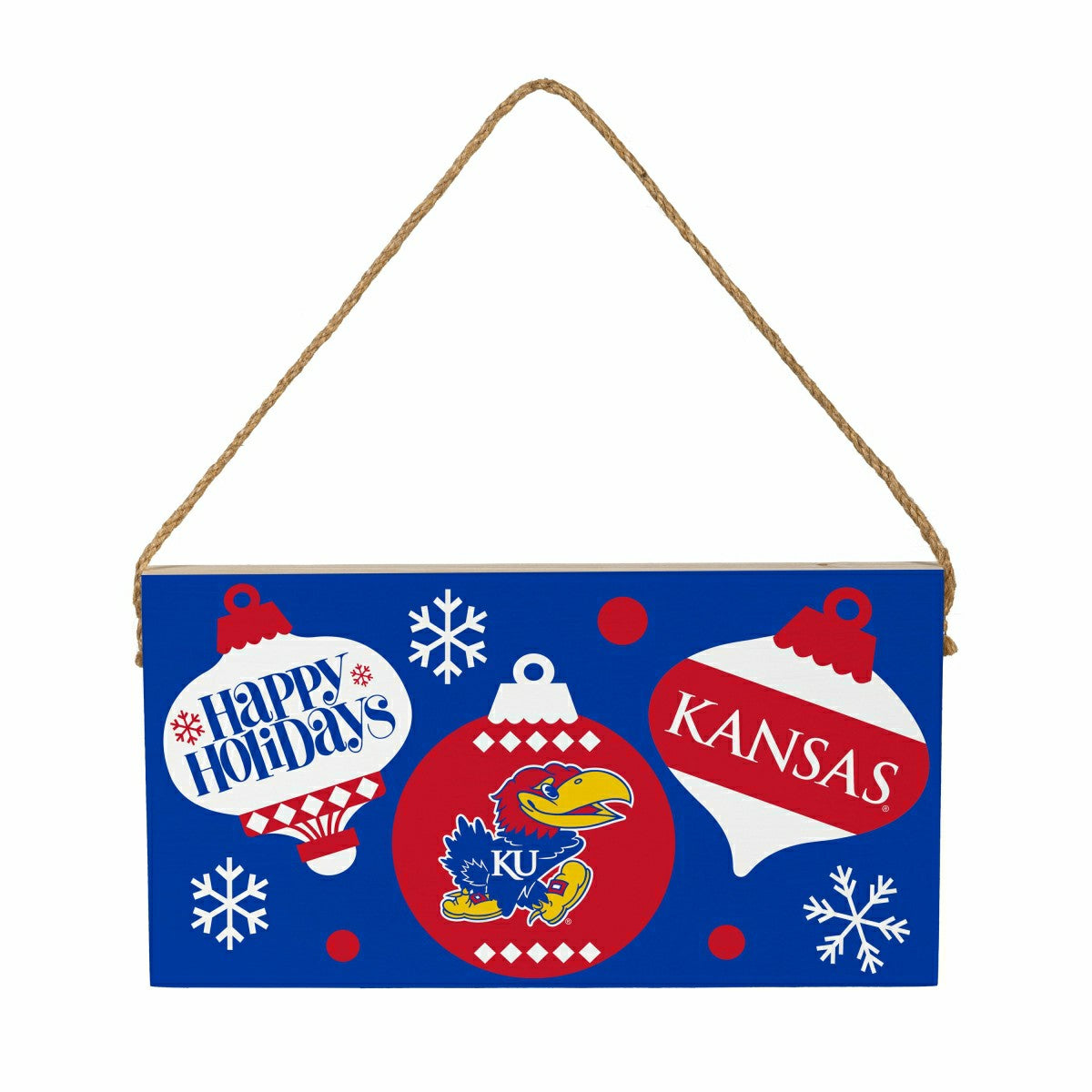 University of Kansas Holiday Wood Wall Sign, 6x11