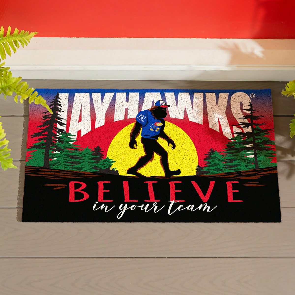 University of Kansas Bigfoot PVC Mat, 28"x16"