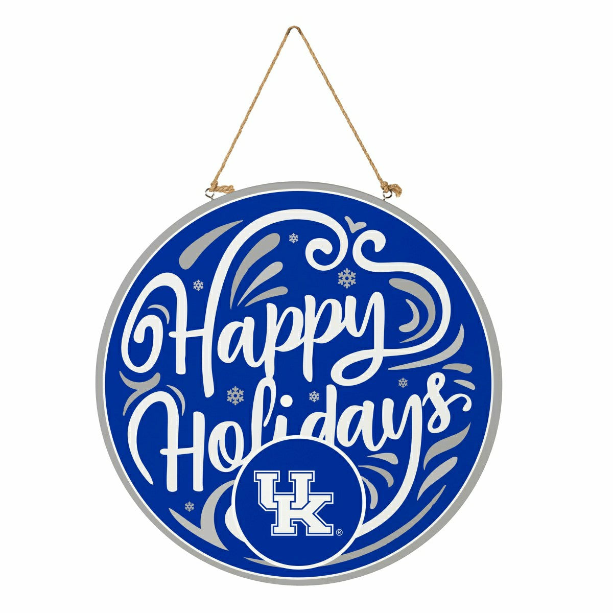 University of Kentucky Holiday Round Door Décor with Hanging Rope, 18x