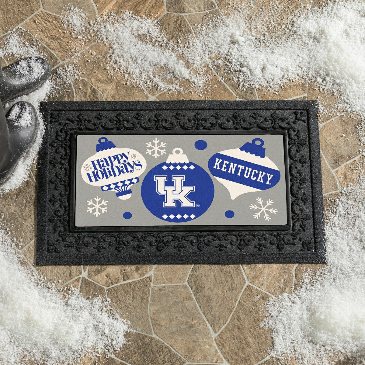 University of Kentucky Holiday Flocked Coir Sassafras Switch Mat, 22"x