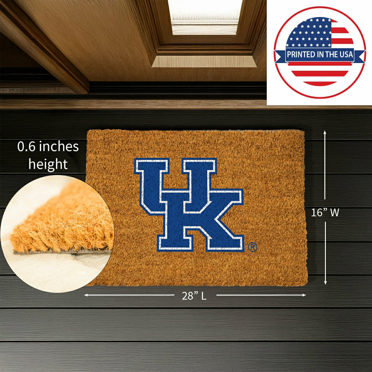Coir Mat, 16"x28", University of Kentucky