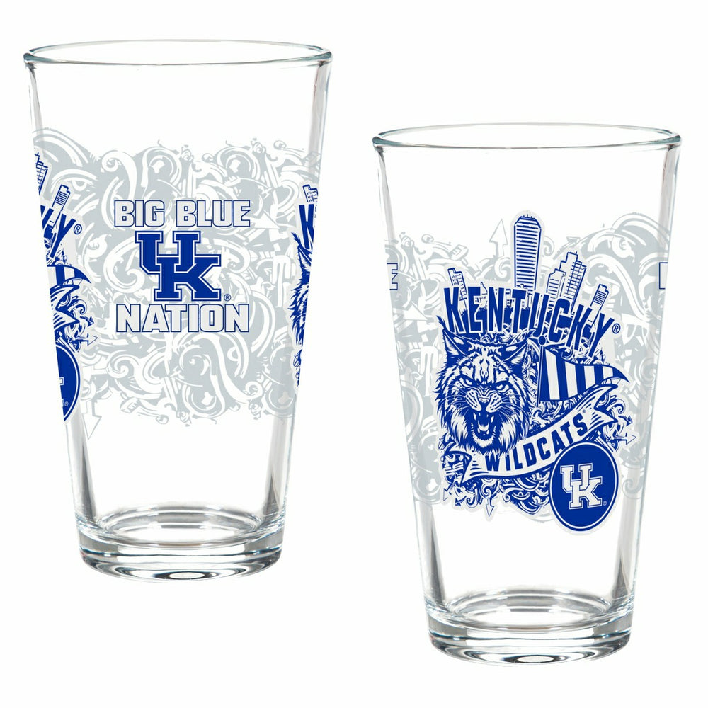 University of Kentucky 16oz Glass pint, Set of 2