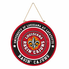 Louisiana at Lafayette University Round Door Décor with Hanging Rope, 18x18