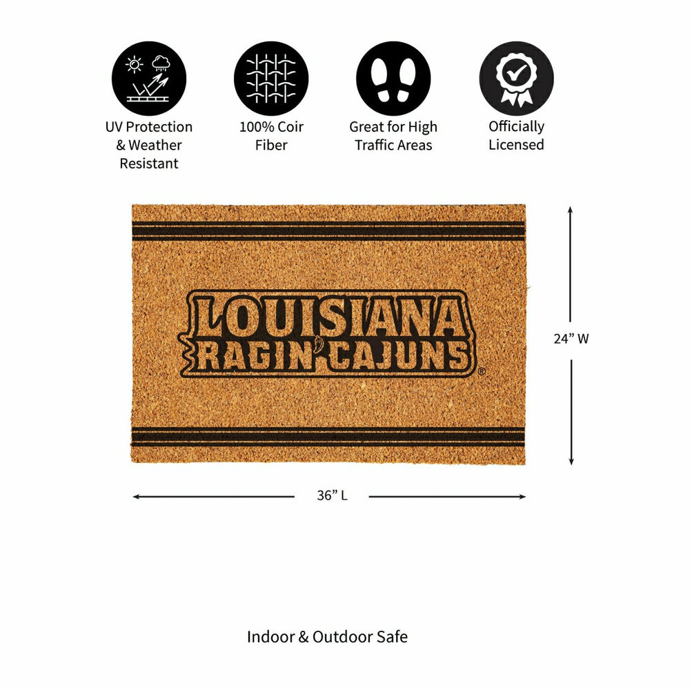 Louisiana at Lafayette University Large One Color Coir Mat, 36"x24"