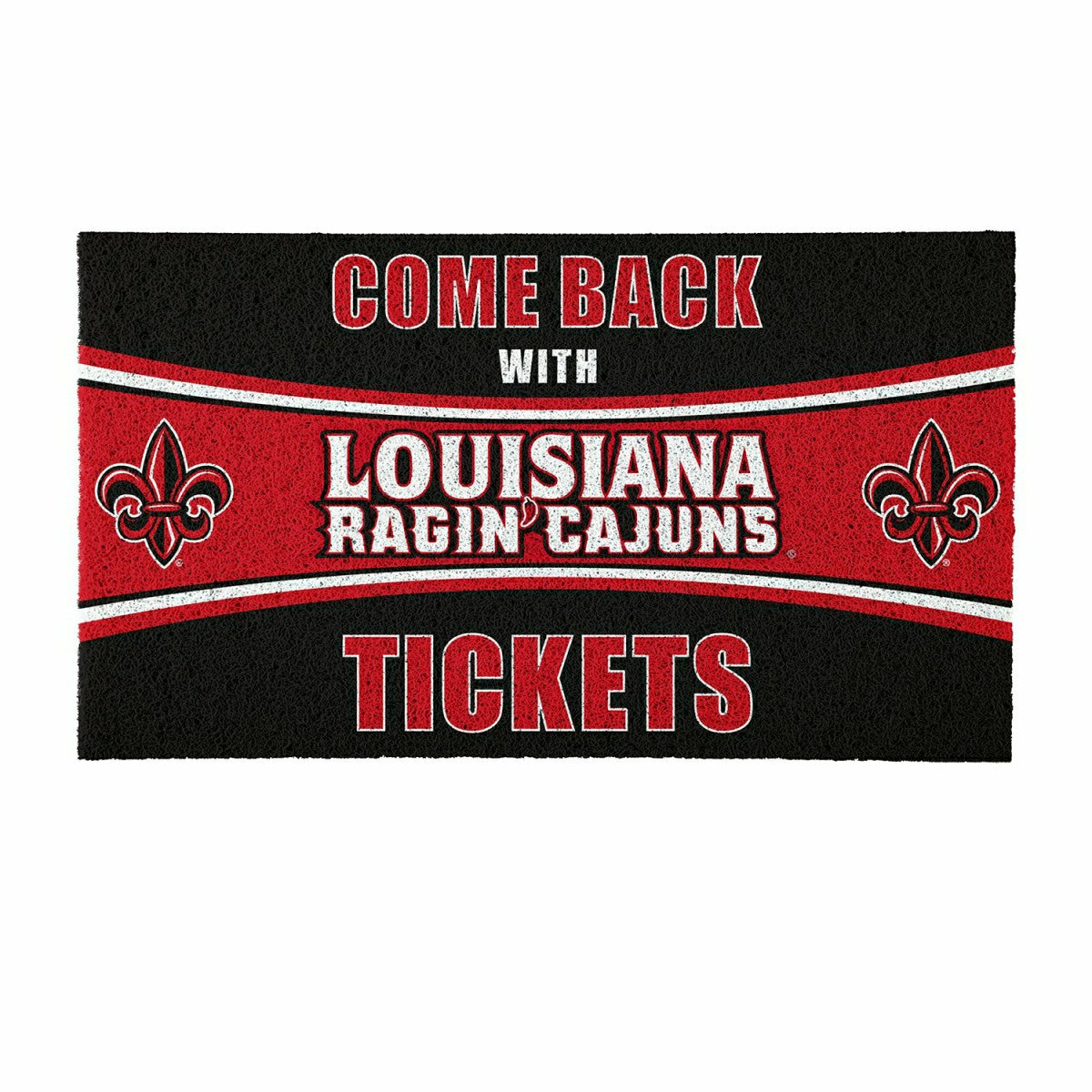 28" x 16" PVC Trapper Mat, Come Back with Tickets, University of Louis