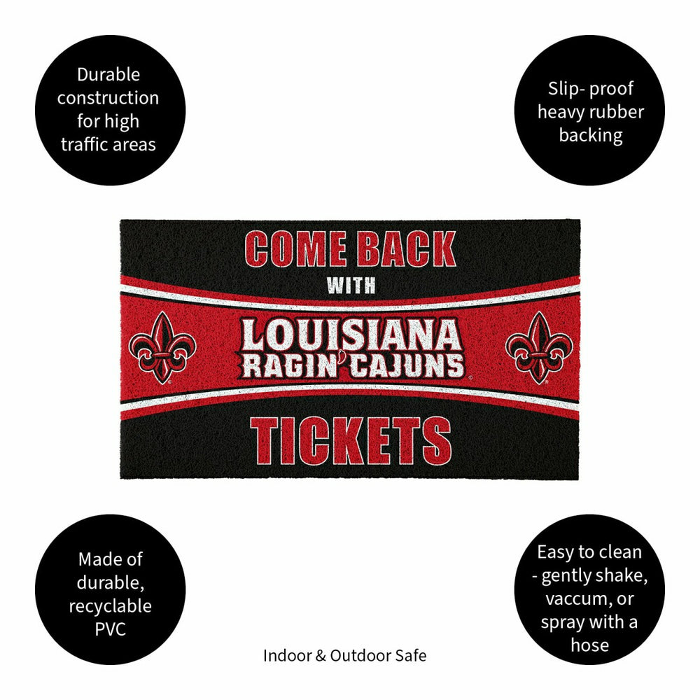 28" x 16" PVC Trapper Mat, Come Back with Tickets, University of Louis
