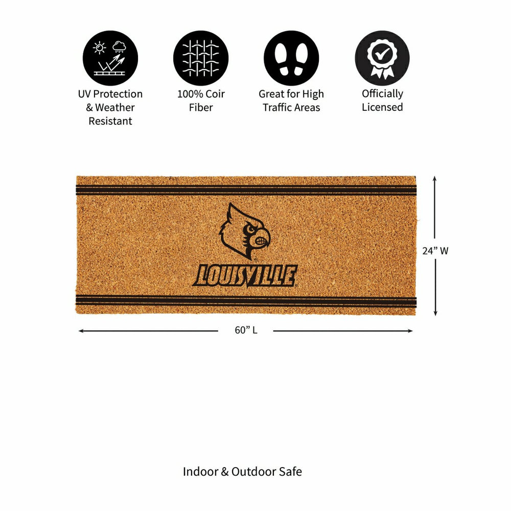 University of Louisville Extra Large One Color Coir Mat, 60"x24"