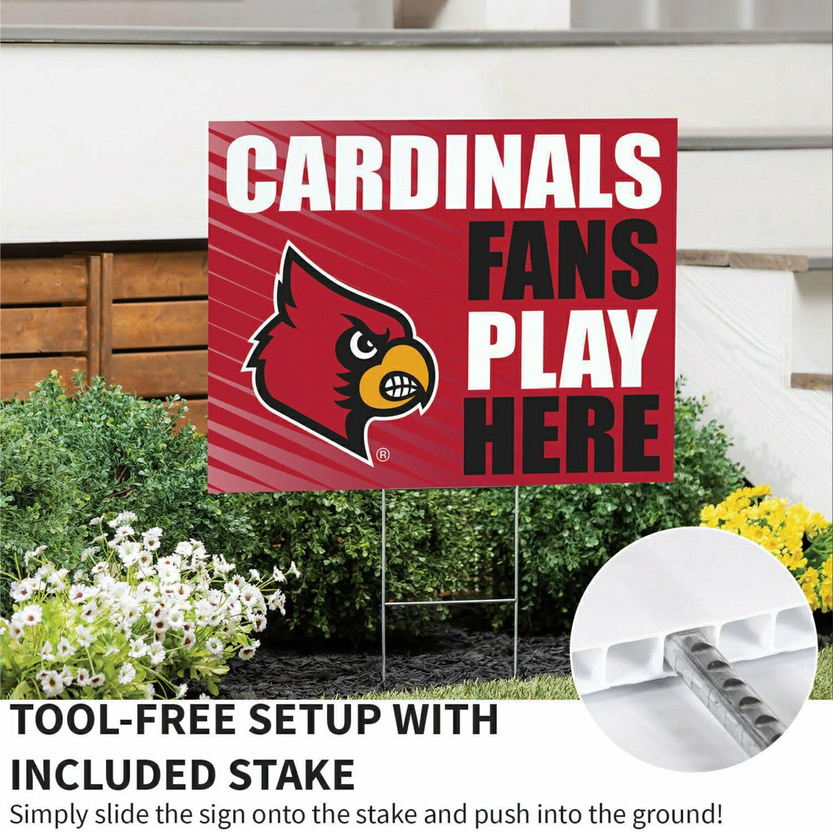 University of Louisville Coroplast Yard Sign "Fans Play Here"