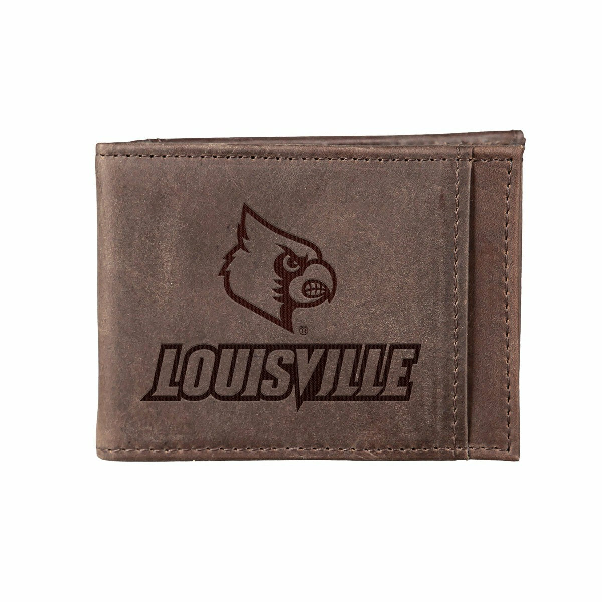Front Pocket Wallet w/ RFID Blocking, University of Louisville, Brown