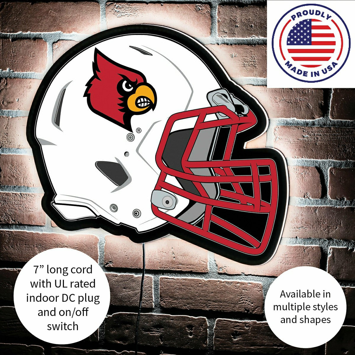 LED Wall Decor, Helmet, University of Louisville