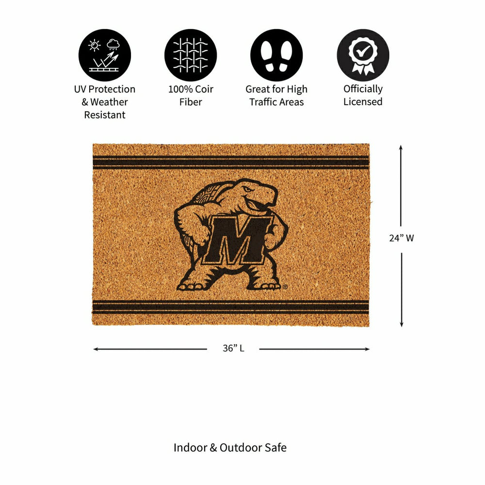University of Maryland Large One Color Coir Mat, 36"x24"
