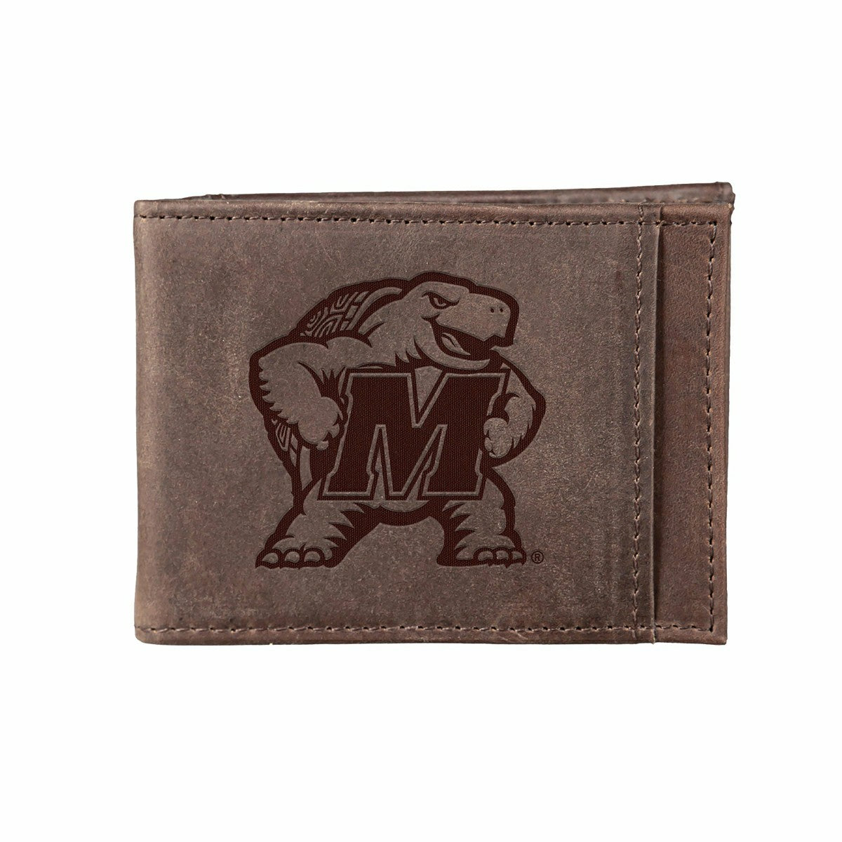 Front Pocket Wallet w/ RFID Blocking, University of Maryland, Brown