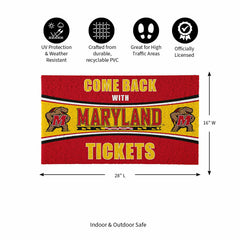 28" x 16" PVC Trapper Mat, Come Back with Tickets, University of Maryl
