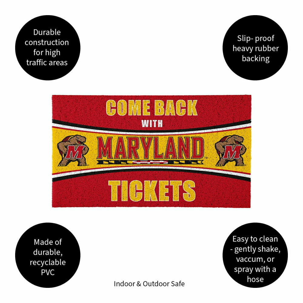 28" x 16" PVC Trapper Mat, Come Back with Tickets, University of Maryl