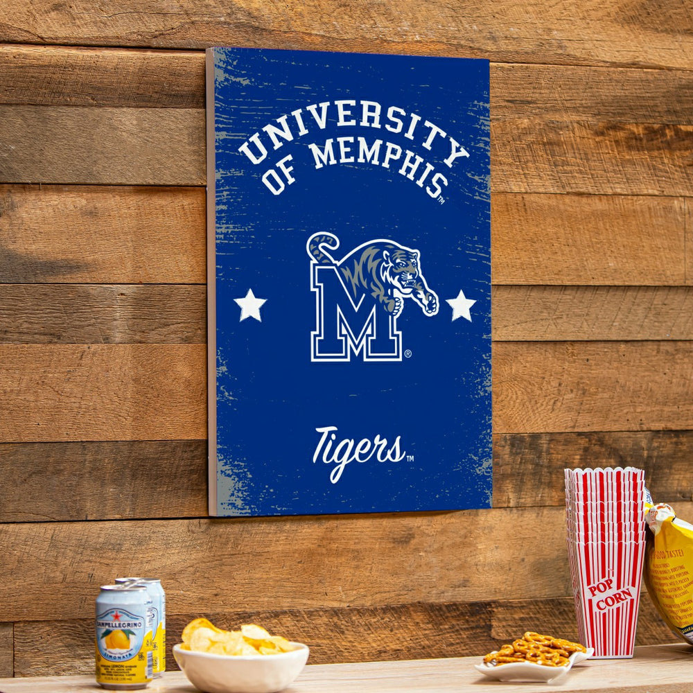 University of Memphis Wood Wall Sign, 16x24