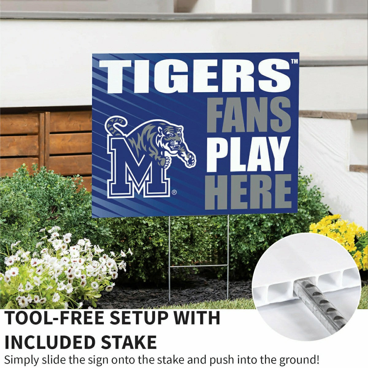 University of Memphis Coroplast Yard Sign "Fans Play Here"