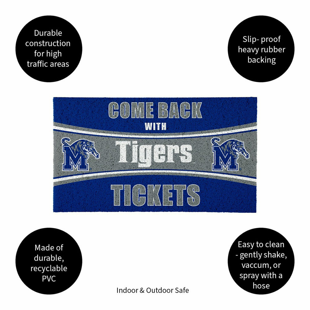 28" x 16" PVC Trapper Mat, Come Back with Tickets, University of Memph