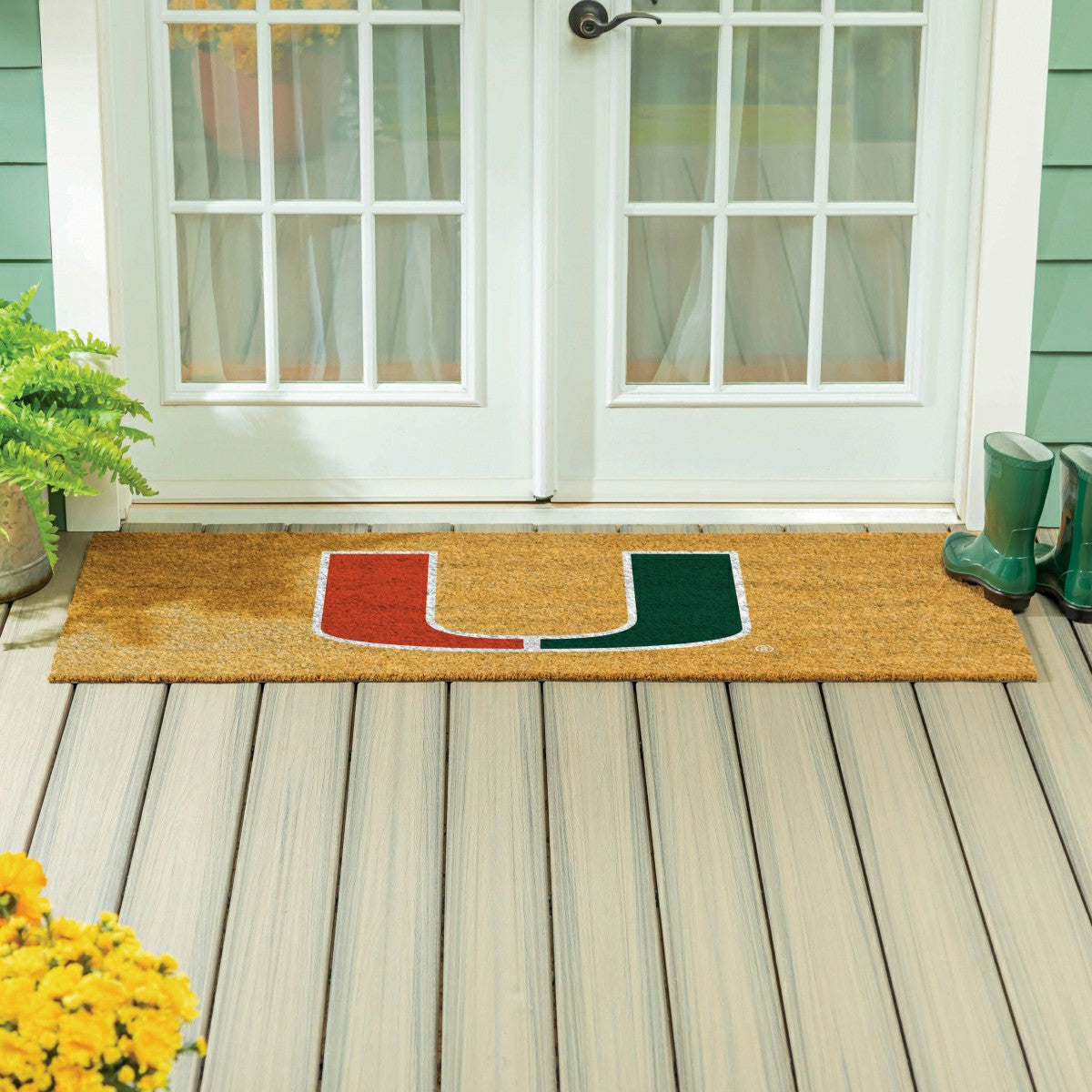 University of Miami Extra Large Full Color Coir Mat, 60"x24"