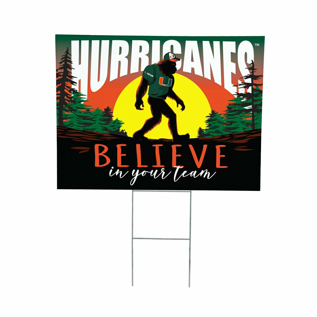 University of Miami Yard Sign, Bigfoot