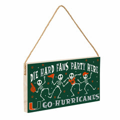 University of Miami Halloween Wood Wall Sign, 6x11