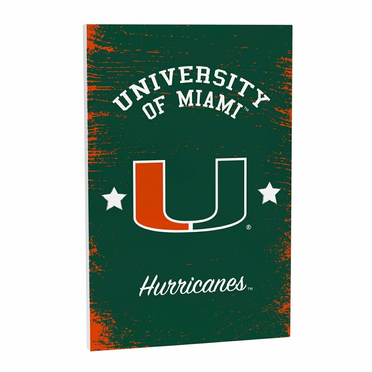 University of Miami Wood Wall Sign, 16x24