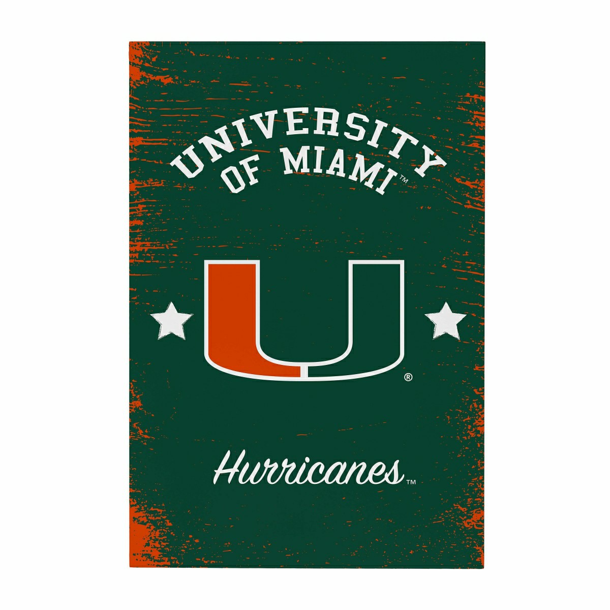 University of Miami Wood Wall Sign, 16x24
