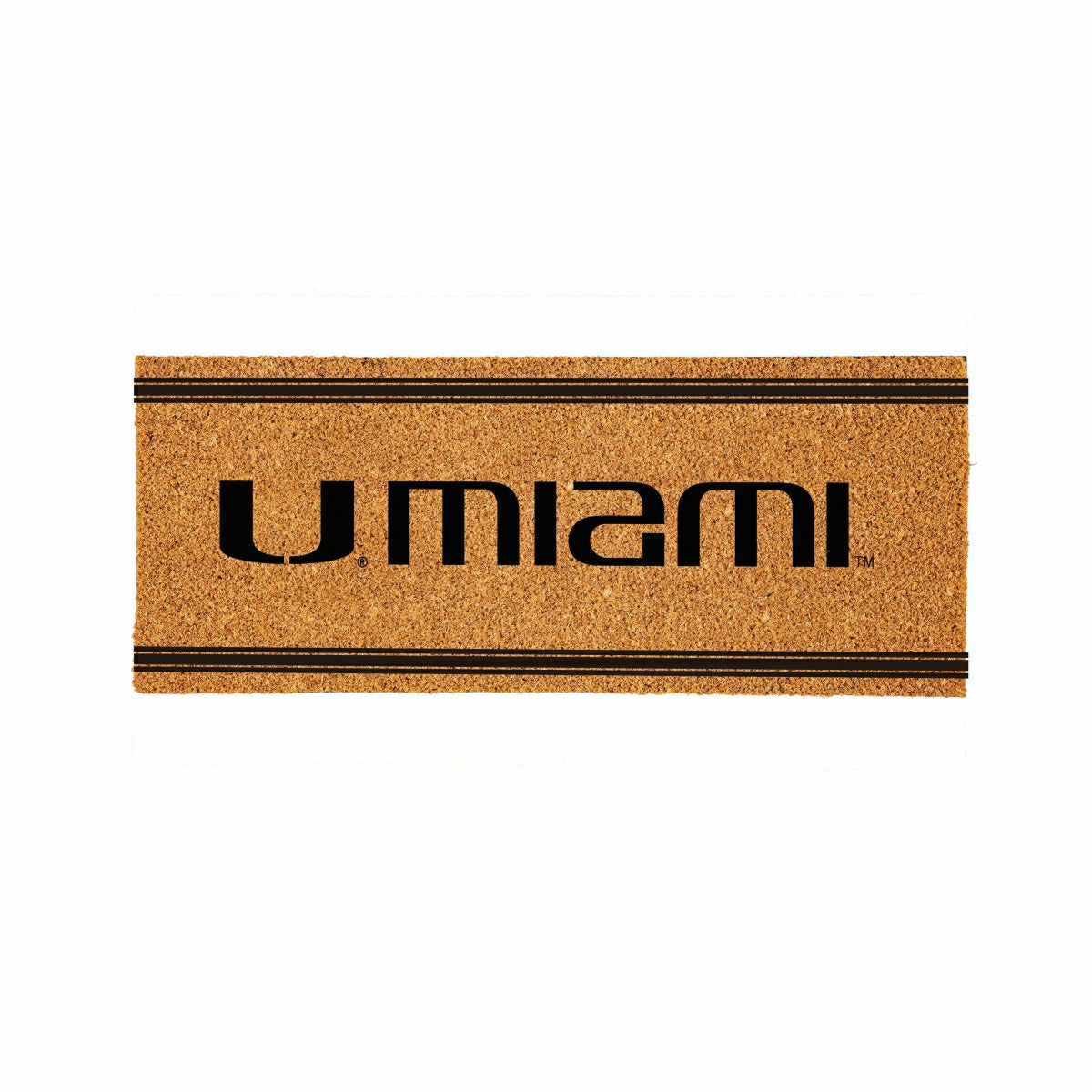 University of Miami Extra Large One Color Coir Mat, 60"x24"