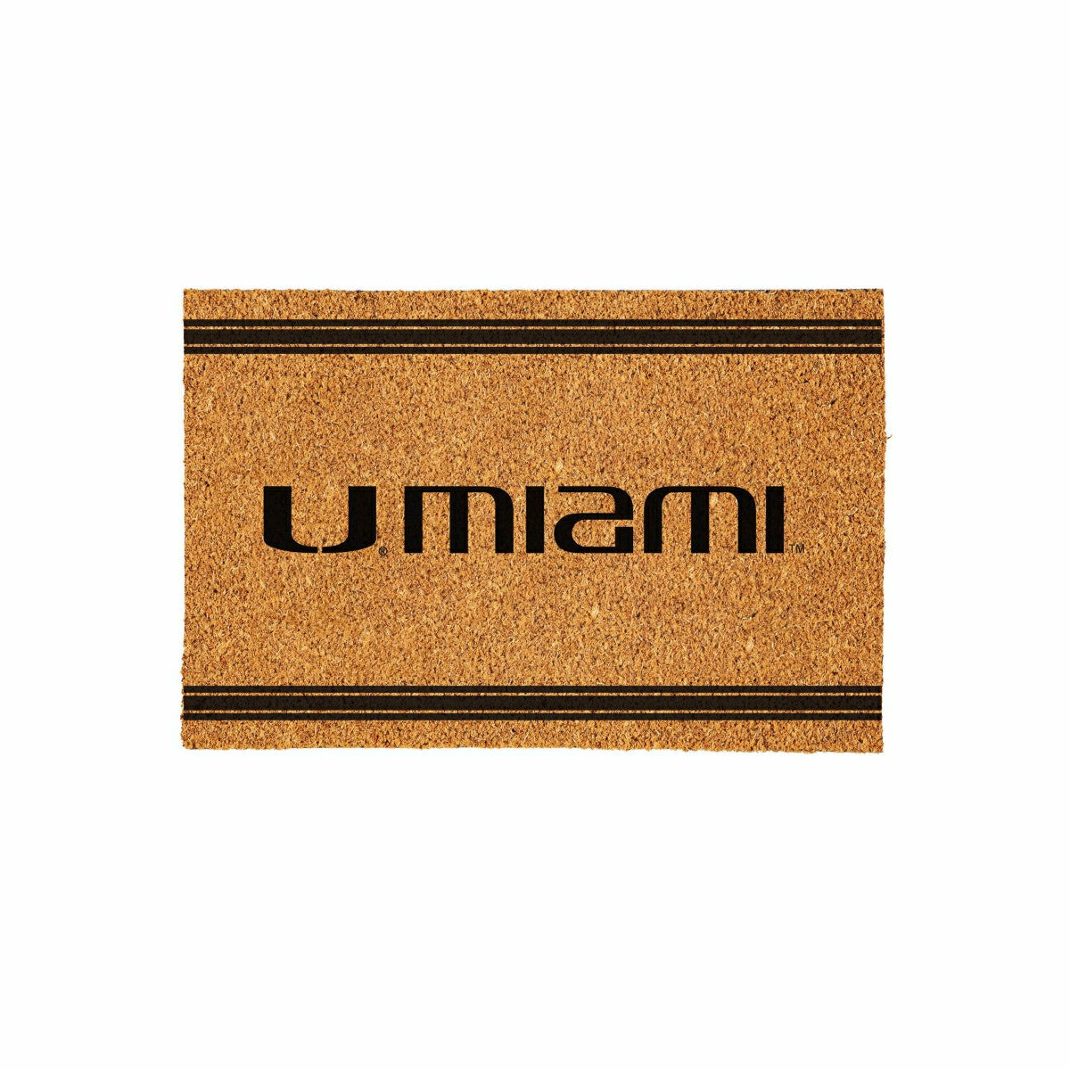 University of Miami Large One Color Coir Mat, 36"x24"