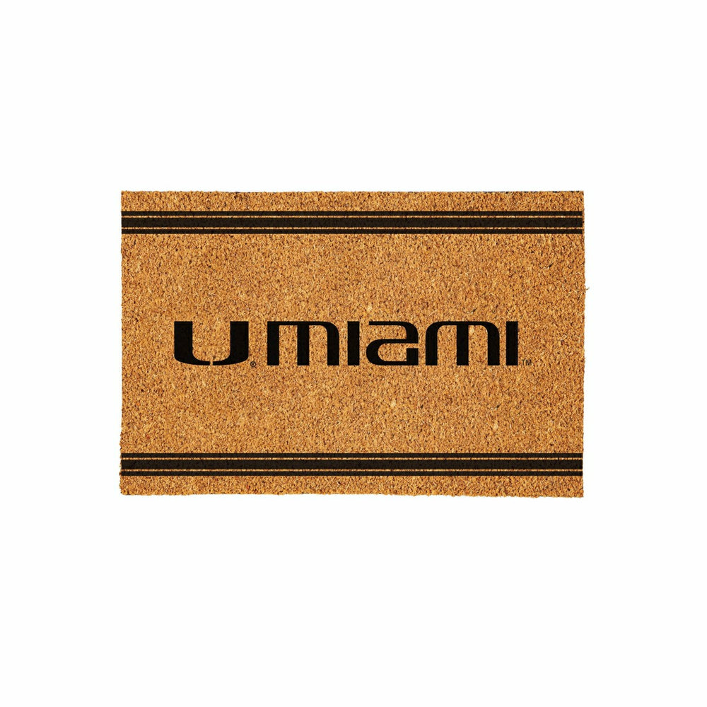 University of Miami Large One Color Coir Mat, 36"x24"