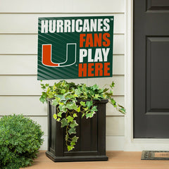 University of Miami Coroplast Yard Sign "Fans Play Here"