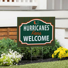 University of Miami Coroplast Yard Sign, "Fans Welcome"