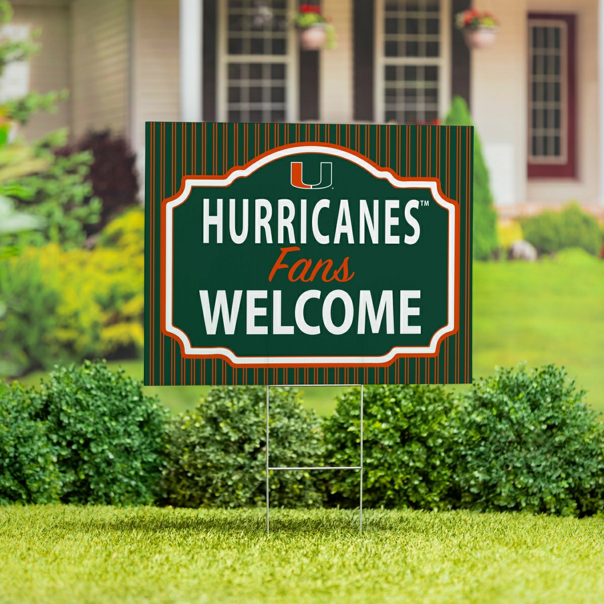 University of Miami Coroplast Yard Sign, "Fans Welcome"