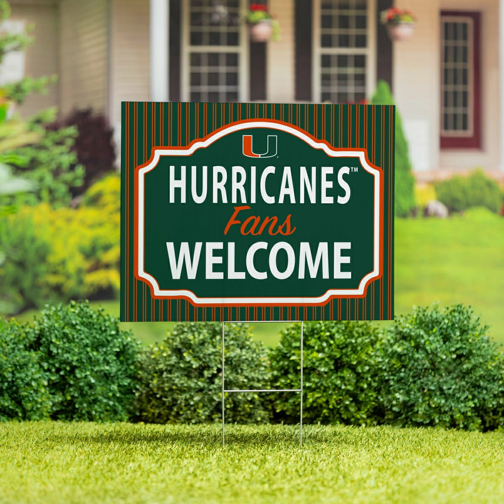 University of Miami Coroplast Yard Sign, "Fans Welcome"