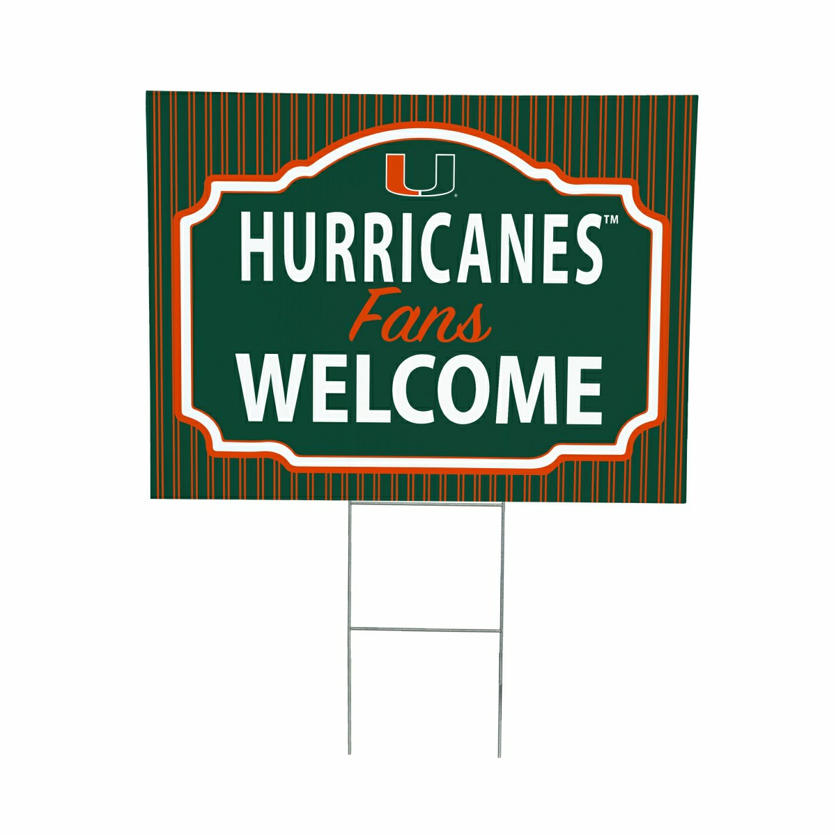 University of Miami Coroplast Yard Sign, "Fans Welcome"