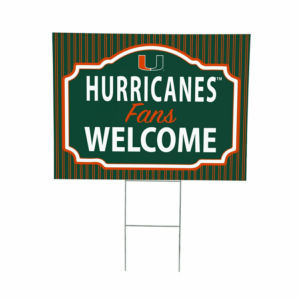 University of Miami Coroplast Yard Sign, "Fans Welcome"